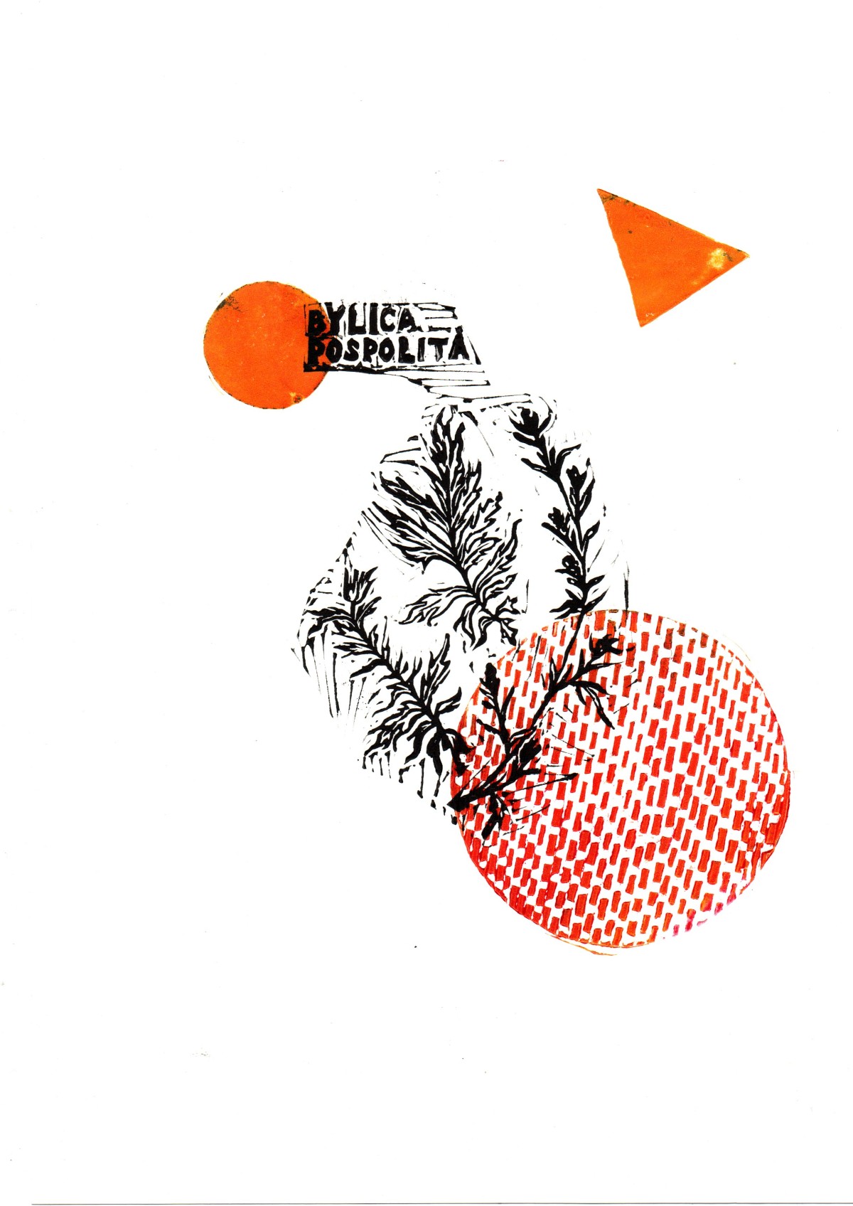 Linocut print  The epilepsy by Sylwia Zawiślak, Disease festival, contemporary printmaking