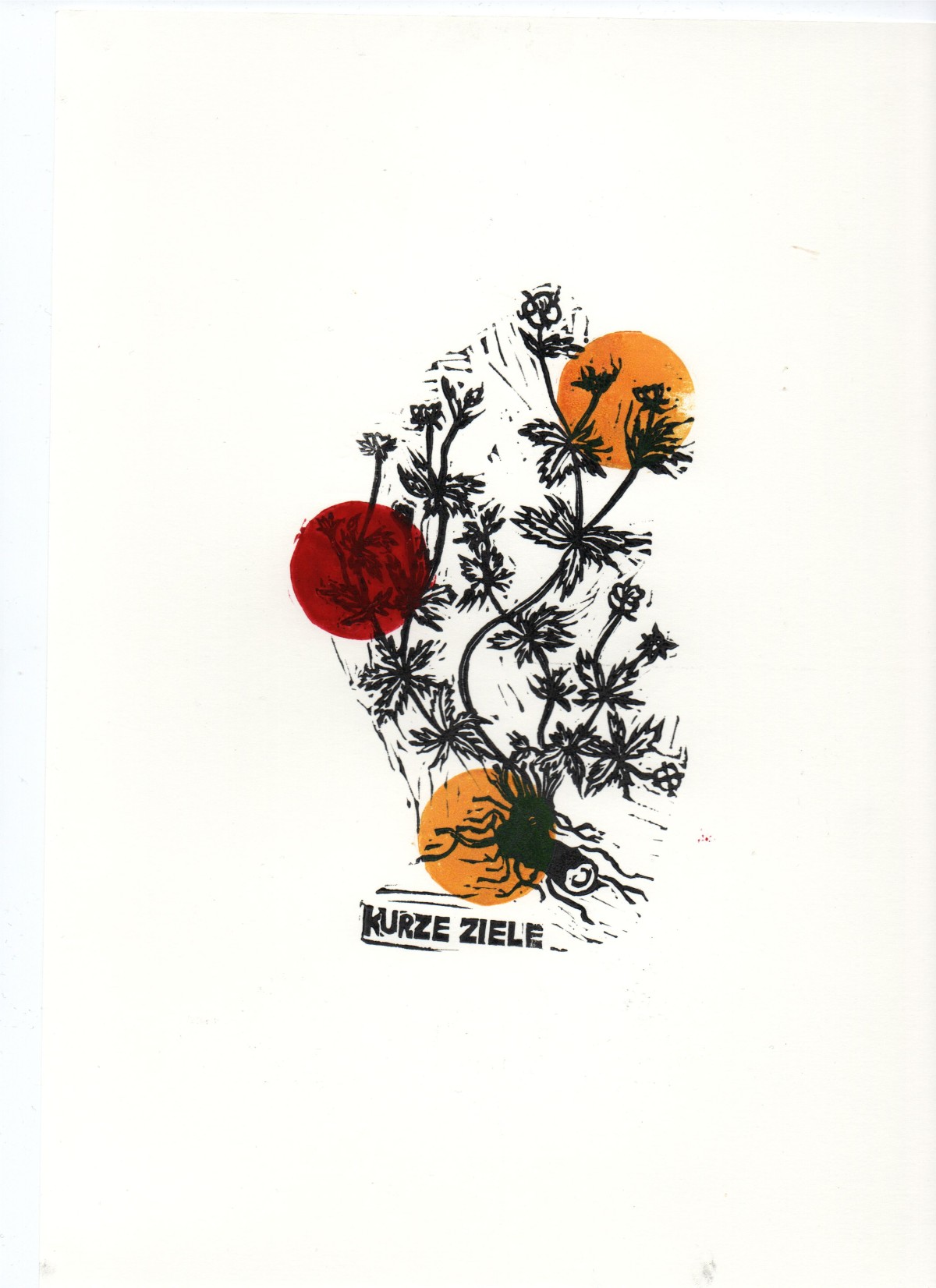 Linocut print Yellow fever by Sylwia Zawiślak, Disease festival, contemporary printmaking