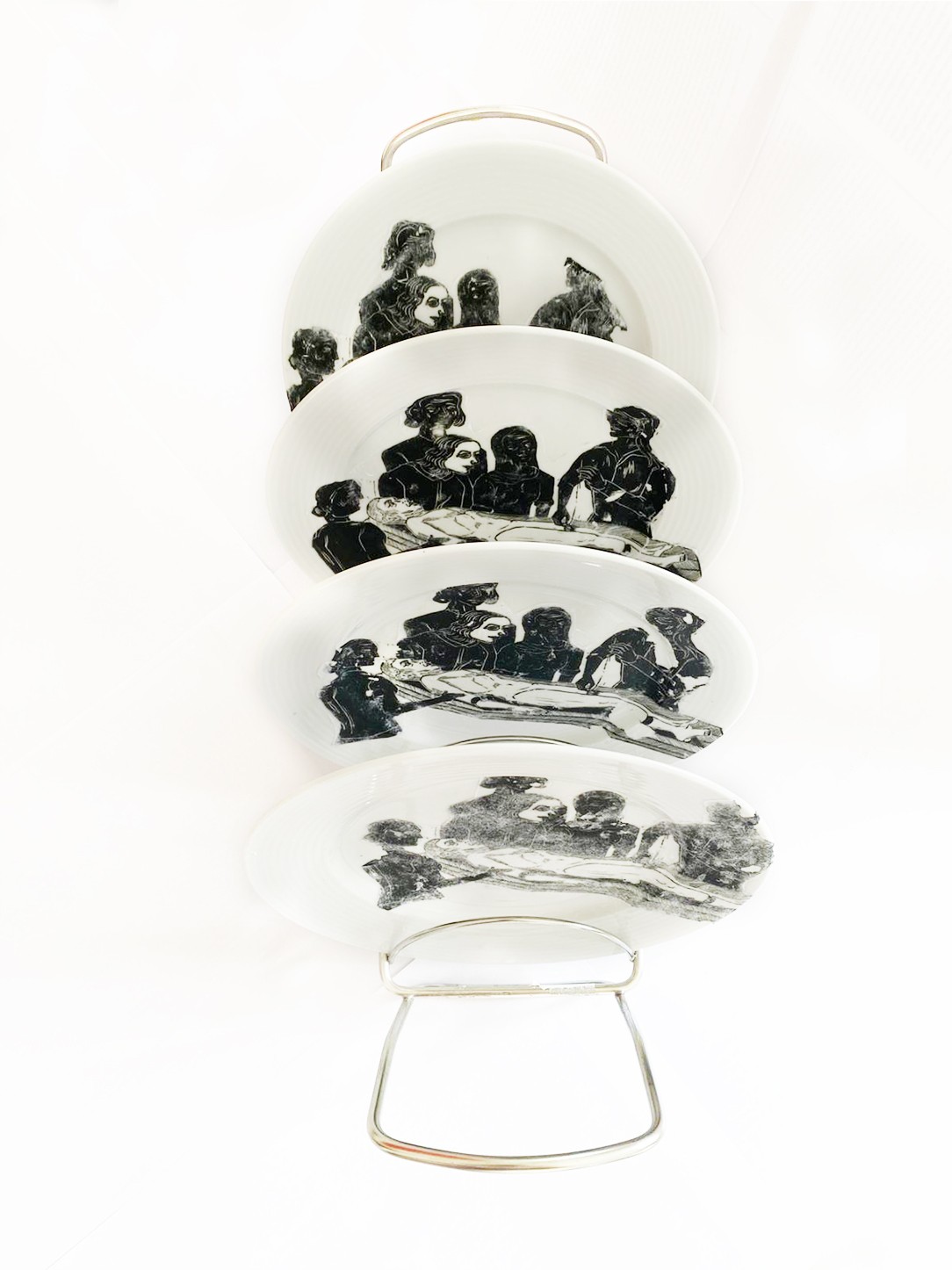Object with linocut printed on plates by Sylwia Zawiślak