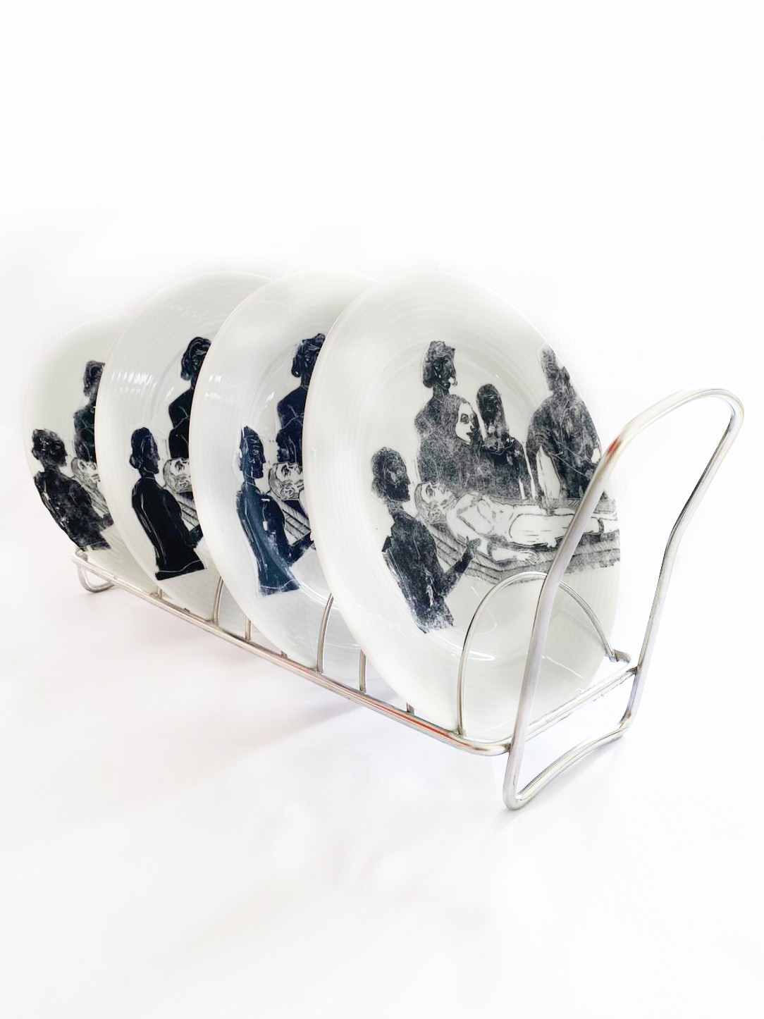 Object with linocut printed on plates by Sylwia Zawiślak